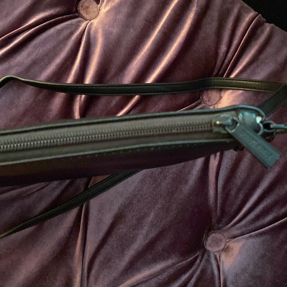 Pixie Mood. Purse. Clutch or crossbody. Black with stitched print on front. - Picture 7 of 7